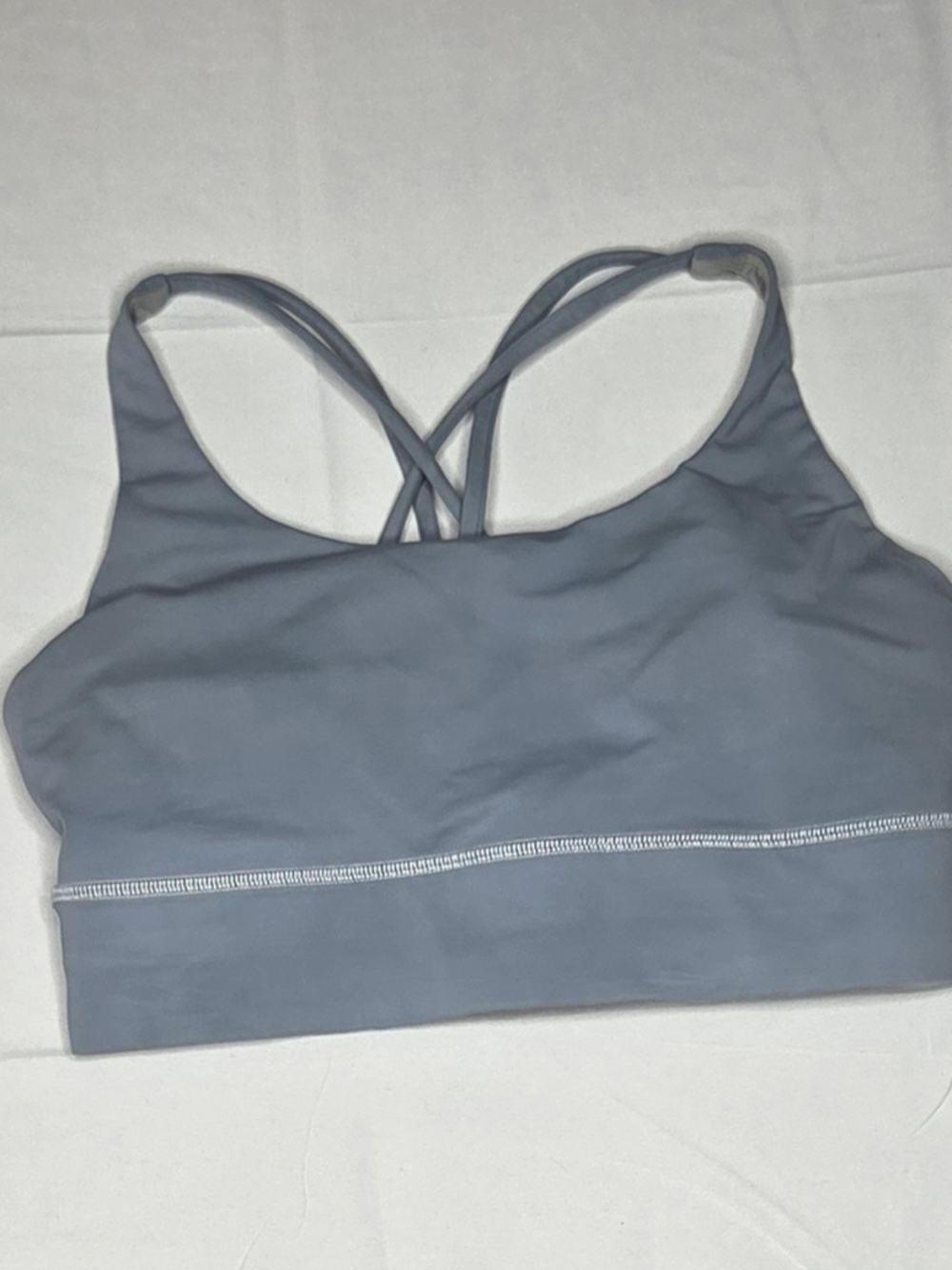 Lululemon Energy Bra Long Line Tempest Blue Size 8 EUC